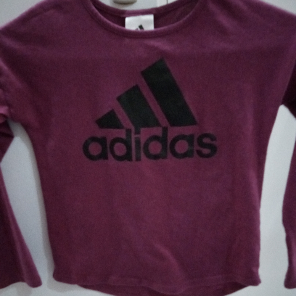 💫Adidas Kids Girl's Maroon Long Sleeve Tee